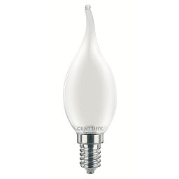 Obrázek pro produkt LED FILAMENT SVÍČKA PLAMEN SATÉN 4W E14 4000K 470Lm 360d 35x118mm IP20  - CENTURY