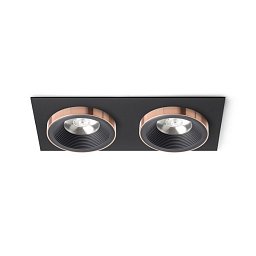 Obrázek pro produkt SHARM SQ II zápustná černá/černá měď 230V LED 2x10W 24° 3000K - RED - DESIGN RENDL