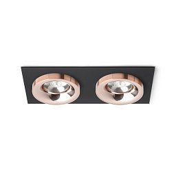 Obrázek pro produkt SHARM SQ II zápustná černá měď/měď 230V LED 2x10W 24° 3000K - RED - DESIGN RENDL