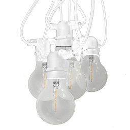 Obrázek pro produkt LED FIESTA Světelný řetěz BÍLÝ s 10 LED žárovkami ČIRÉ 6W E27 200Lm IP44 - CENTURY