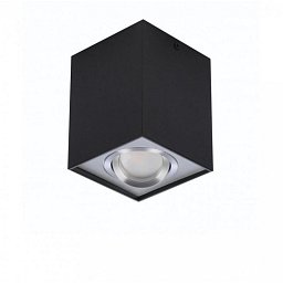 Obrázek pro produkt Stropní bodové přisazené svítidlo Azzardo Eloy 1 black/aluminium AZ0930 GU10 1x50W IP20 9,5cm hranaté černo-hliníkové - AZZARDO