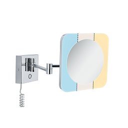 HomeSpa LED kosmetické zrcadlo Jora 3-násobné zvětšení IP44 chrom/bílá/zrcadlo 3,3W měnitelná bílá - PAULMANN Obrázek pro produkt HomeSpa LED kosmetické zrcadlo Jora 3-násobné zvětšení IP44 chrom/bílá/zrcadlo 3,3W měnitelná bílá - PAULMANN