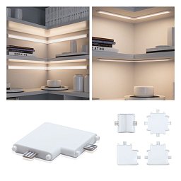 Nábytkové svítidlo Clever Connect rohová spojka Border bílá mat 12V - PAULMANN Obrázek pro produkt Nábytkové svítidlo Clever Connect rohová spojka Border bílá mat 12V - PAULMANN