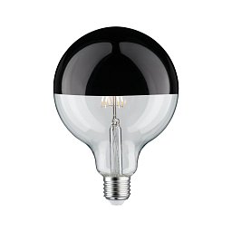 LED Globe 6,5 W E27 zrcadlový svrchlík černý chrom teplá bílá stmívatelné - PAULMANN Obrázek pro produkt LED Globe 6,5 W E27 zrcadlový svrchlík černý chrom teplá bílá stmívatelné - PAULMANN
