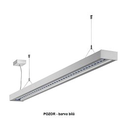 Závěsné svítidlo ZULI mřížka matná LED MODUL 45W 1415x125x50mm 4000K bílé - HALLA Obrázek pro produkt Závěsné svítidlo ZULI mřížka matná LED MODUL 45W 1415x125x50mm 4000K bílé - HALLA