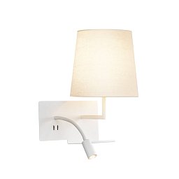 Obrázek pro produkt SOMNILA FLEX vnitřní nástěnné svítidlo LED 3000K, bílá, verze vpravo vč. USB přípojky - BIG WHITE (SLV)