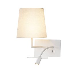SOMNILA FLEX vnitřní nástěnné svítidlo LED 3000K, bílá, verze vlevo vč. USB přípojky - BIG WHITE (SLV) Obrázek pro produkt SOMNILA FLEX vnitřní nástěnné svítidlo LED 3000K, bílá, verze vlevo vč. USB přípojky - BIG WHITE (SLV)