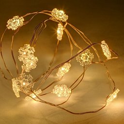 Obrázek pro produkt LED světelný řetěz na baterie vločky, 2,3 m, teplá bílá, 20 diod