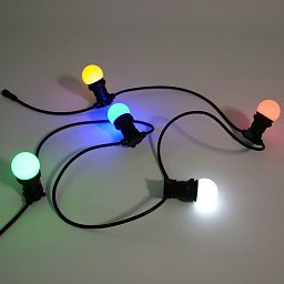 Obrázek pro produkt Světelná girlanda s vyměnitelnými žárovkami - 10 m, 10 objímek, černý kabel