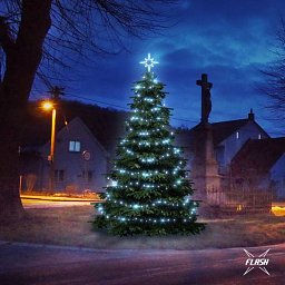 LED světelná sada na stromy vysoké 3-5m, ledová bílá s Flash Obrázek pro produkt LED světelná sada na stromy vysoké 3-5m, ledová bílá s Flash
