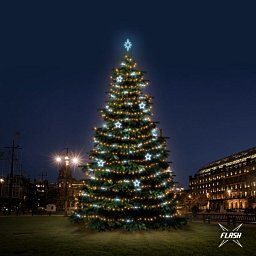 Obrázek pro produkt LED světelná sada na stromy vysoké 12-14m, teplá bílá s Flash, ledové dekory EFD11