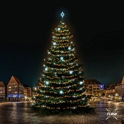 Obrázek pro produkt LED světelná sada na stromy vysoké 21-23m, teplá bílá s Flash, ledové dekory EFD01
