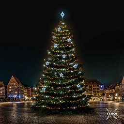 Obrázek pro produkt LED světelná sada na stromy vysoké 21-23m, teplá bílá s Flash, ledové dekory 8EFD13