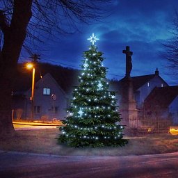 LED světelná sada na stromy vysoké 3-5m, ledová bílá s dekory EFD15S1 Obrázek pro produkt LED světelná sada na stromy vysoké 3-5m, ledová bílá s dekory EFD15S1
