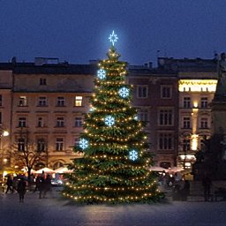 Obrázek pro produkt LED světelná sada na stromy vysoké 9-11m, teplá bílá s ledově bílými dekory EFD01