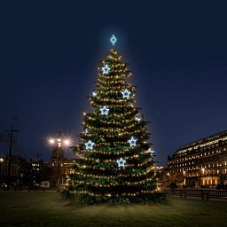 Obrázek pro produkt LED světelná sada na stromy vysoké 12-14m, teplá bílá s ledově bílými dekory 8EFD13