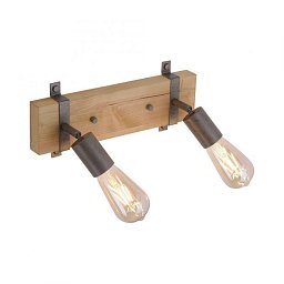 Obrázek pro produkt SLAT Stropní svítidlo v rustikálním designu s nastavitelnými spoty ze dřeva a kovu - LEUCHTEN DIREKT / JUST LIGHT