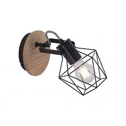 Obrázek pro produkt JARO Nástěnné a stropní svítidlo ze dřeva a kovu v moderním vintage stylu s nastavitelným spotem - LEUCHTEN DIREKT / JUST LIGHT
