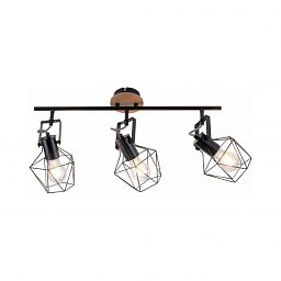 Obrázek pro produkt JARO Stropní svítidlo ze dřeva a kovu v moderním vintage stylu s nastavitelnými spoty - LEUCHTEN DIREKT / JUST LIGHT