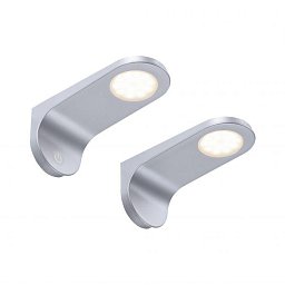 Obrázek pro produkt AMON LED skříňková svítidla 2ks sada stříbrná s funkcí stmívání 3000K - PAUL NEUHAUS