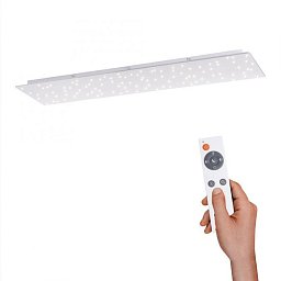 Obrázek pro produkt SPARKLE LED stropní svítidlo hranaté v barvě oceli s hvězdným nebem a nastavitelou barvou světla 2700-5000K - LEUCHTEN DIREKT / JUST LIGHT