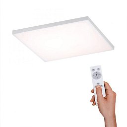 Obrázek pro produkt CANVAS LED stropní svítidlo hranaté v bílé barvě a nastavitelnou barvou světla, dálkovým ovladačem a funkcí stmívání 2700-5000K - LEUCHTEN DIREKT / JUST LIGHT