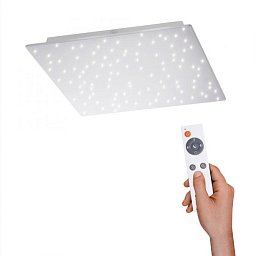 Obrázek pro produkt SPARKLE LED stropní svítidlo hranaté v barvě oceli s hvězdným nebem a nastavitelou barvou světla 2700-5000K - LEUCHTEN DIREKT / JUST LIGHT