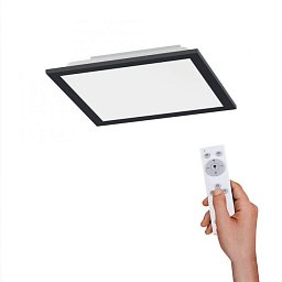 Obrázek pro produkt FLAT LED stropní svítidlo hranaté v černé s nastavitelou barvou světla a funkcí stmívání 2700-5000K - LEUCHTEN DIREKT / JUST LIGHT