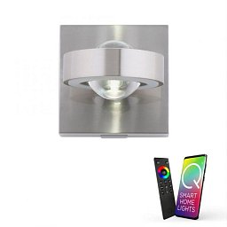 Obrázek pro produkt Q-MIA LED nástěnné svítidlo v barvě oceli s nastavitelnou barvou světla Smart Home ZigBee RGB+3000-5000K - PAUL NEUHAUS