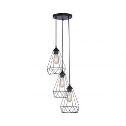 Obrázek pro produkt SKELETTON Závěsné svítidlo v černé barvě se třemi závěsy v moderním retro stylu - LEUCHTEN DIREKT / JUST LIGHT