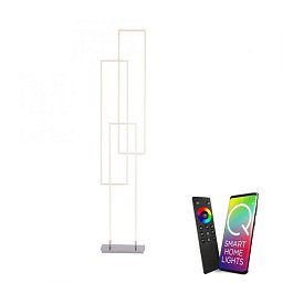 Obrázek pro produkt Q-INIGO LED stojací svítidlo v barvě oceli s nastavitelnou barvou světla a funkcí stmívání Smart Home ZigBee 2700-5000K - PAUL NEUHAUS