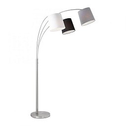 Obrázek pro produkt MELVIN Stojací svítidlo v barvě oceli s tříbarevným látkovým stínítkem v moderním designu - LEUCHTEN DIREKT / JUST LIGHT