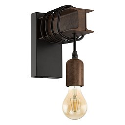 Obrázek pro produkt Nástěnné svítidlo TOWNSHEND černá / antická hnědá - EGLO
