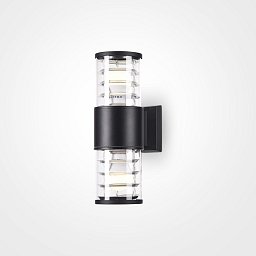 Obrázek pro produkt Nástěnné svítidlo Bronx 2x60W černá hliník čiré sklo IP54 - MAYTONI