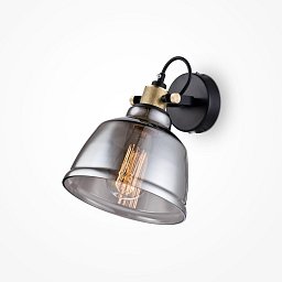 Obrázek pro produkt Nástěnné svítidlo Irving 40W kouřové sklo mosaz kov nastavitelná výška  - MAYTONI
