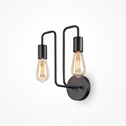 Obrázek pro produkt Nástěnné svítidlo Gilbert E27 2x60W černý kov designové - MAYTONI