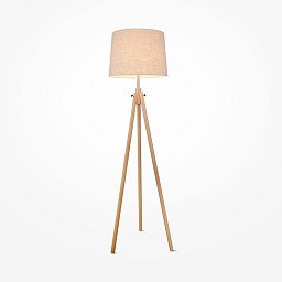Obrázek pro produkt Stojací lampa Calvin E27 60W béžová kov/dřevo/bavlna moderní - MAYTONI