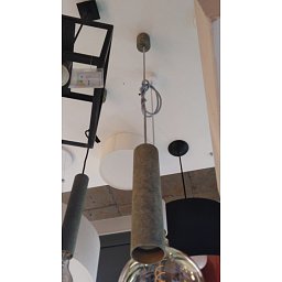 Obrázek pro produkt Závěs 1xGU10 válec 30cm v imitaci betonu + textilní kabel šedý - AULIX
