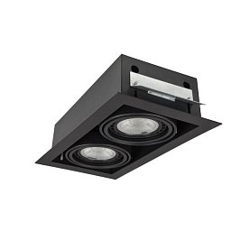 Obrázek pro produkt Stropní zápustné bodové svítidlo Azzardo Nova 2 black/black AZ2875 GU10+ADAP111/ES111 2x40/2x50W IP20 34,5cm černé - AZZARDO
