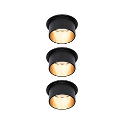 Obrázek pro produkt Vestavné svítidlo LED Gil 6W černá mat zlatá IP44 2.700K 3-krokové-stmívatelné - PAULMANN