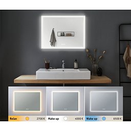 HomeSpa LED zrcadlo s osvětlením Mirra hranaté vyhřívané IP44 80x60 cm 22W WhiteSwitch - PAULMANN Obrázek pro produkt HomeSpa LED zrcadlo s osvětlením Mirra hranaté vyhřívané IP44 80x60 cm 22W WhiteSwitch - PAULMANN
