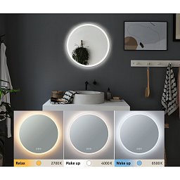 HomeSpa LED zrcadlo s osvětlením Mirra kruhové IP44 zrcadlo/bílá 21W WhiteSwitch - PAULMANN Obrázek pro produkt HomeSpa LED zrcadlo s osvětlením Mirra kruhové IP44 zrcadlo/bílá 21W WhiteSwitch - PAULMANN