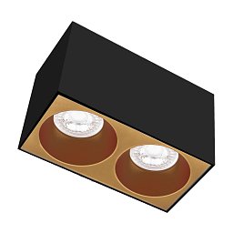 Obrázek pro produkt ESSENZA přisazené svítidlo SQ pro 2 GU10 černá/zlatá - CENTURY
