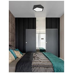 Obrázek pro produkt Stropní svítidlo DARIUS stropní svítidlo kov a akrylový difuzor černá zvenku a matná bílá uvnitř E27 4x12W - NOVA LUCE