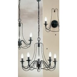 Obrázek pro produkt Závěsné svítidlo 5xE14 antik, průměr 60cm, výška 50cm - ORION
