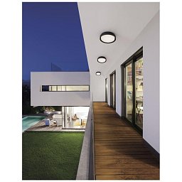 Obrázek pro produkt Venkovní stropní svítidlo OLIVER černý hliník akrylový difuzor LED 20W 3000K 100-240V 92st. IP65 - NOVA LUCE
