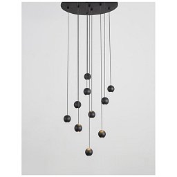 Obrázek pro produkt Závěsné svítidlo NOCCI černý hliník černý kabel LED 10x4.5W 230V 3000K IP20 - NOVA LUCE