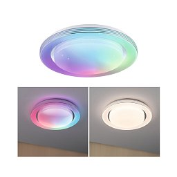 Obrázek pro produkt LED stropní svítidlo Rainbow efekt duhy RGBW 230V 22W chrom/bílá - PAULMANN