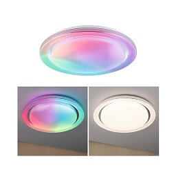Obrázek pro produkt LED stropní svítidlo Rainbow efekt duhy RGBW 230V 38,5W chrom/bílá - PAULMANN