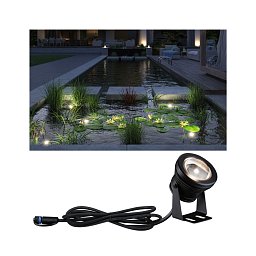 Plug & Shine LED spot svítidlo do jezírka IP68 3000K 5W černá - PAULMANN Obrázek pro produkt Plug & Shine LED spot svítidlo do jezírka IP68 3000K 5W černá - PAULMANN